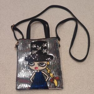 New Desiners Stylish Sequin Crossbody Bag - Black and Silver